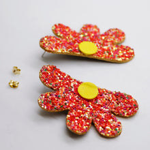 Charger l&#39;image dans la galerie, Boucles d&#39;oreilles en cuir •AUBA• à paillettes