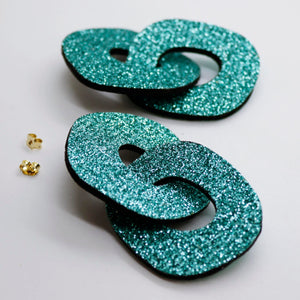 Boucles d'oreilles en cuir •DAGDA• à paillettes