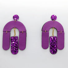 Charger l'image dans la galerie, Boucles d'oreilles en cuir •SOCA• à paillettes