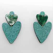 Charger l'image dans la galerie, Boucles d'oreilles en cuir •BELLÄ• à paillettes