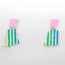 Charger l'image dans la galerie, Boucles d'oreilles en cuir •PETULA• à paillettes