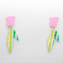 Charger l'image dans la galerie, Boucles d'oreilles en cuir •BIBA• à paillettes