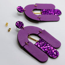 Charger l'image dans la galerie, Boucles d'oreilles en cuir •SOCA• à paillettes
