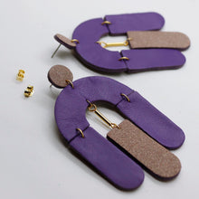 Charger l'image dans la galerie, Boucles d'oreilles en cuir •SOCA• à paillettes