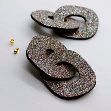 Charger l'image dans la galerie, Boucles d'oreilles en cuir •DAGDA• à paillettes