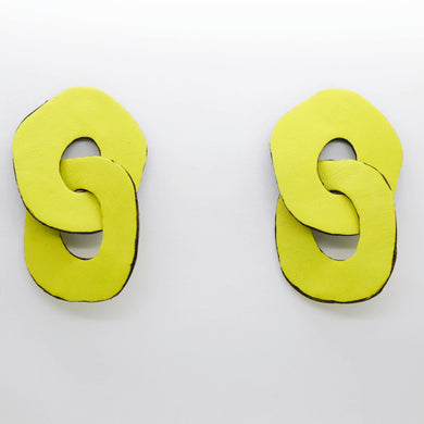 Boucles d'oreilles en cuir •DAGDA• vertes