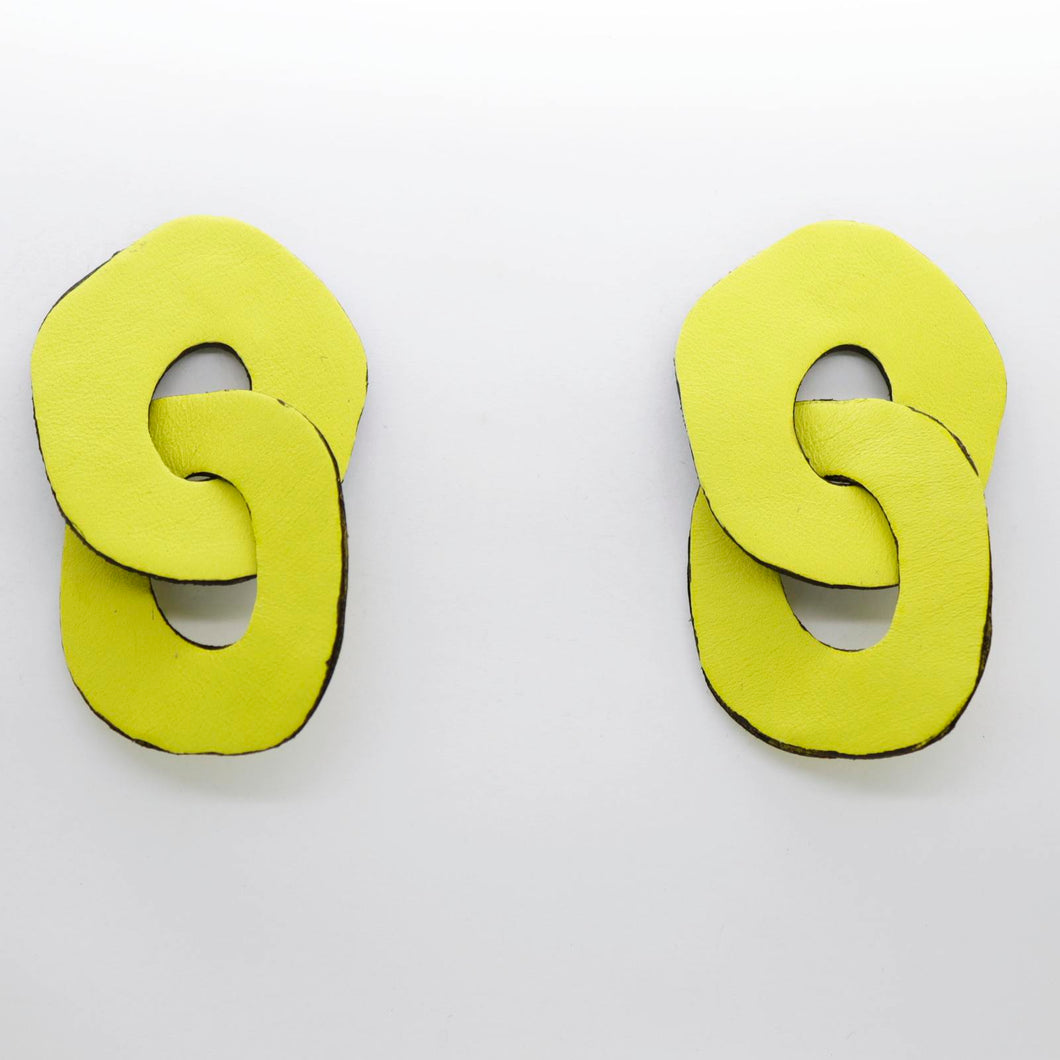 Boucles d'oreilles en cuir •DAGDA• vertes