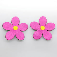 Charger l'image dans la galerie, Boucles d'oreilles en cuir •RITA• roses