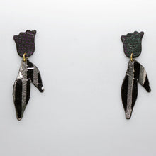 Charger l'image dans la galerie, Boucles d'oreilles en cuir •BIBA• argenté