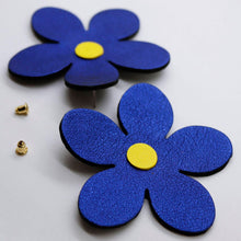 Charger l'image dans la galerie, Boucles d'oreilles en cuir •RITA• bleues
