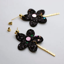 Charger l'image dans la galerie, Boucles d'oreilles en cuir •MILA• à paillettes