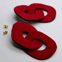 Charger l'image dans la galerie, Boucles d'oreilles en cuir •DAGDA• bordeaux
