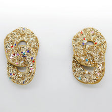 Charger l'image dans la galerie, Boucles d'oreilles en cuir •DAGDA• à paillettes