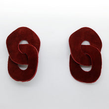 Charger l'image dans la galerie, Boucles d'oreilles en cuir •DAGDA• bordeaux