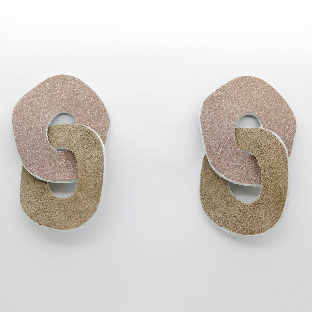 Boucles d'oreilles en cuir •DAGDA• pailletées