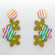 Charger l'image dans la galerie, Boucles d'oreilles en cuir •NENETTE• à paillettes