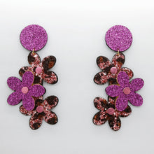 Charger l'image dans la galerie, Boucles d'oreilles en cuir •NENETTE• à paillettes