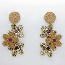 Charger l'image dans la galerie, Boucles d'oreilles en cuir •NENETTE• à paillettes