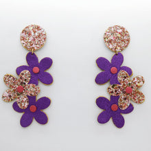 Charger l'image dans la galerie, Boucles d'oreilles en cuir •NENETTE• à paillettes