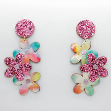 Charger l'image dans la galerie, Boucles d'oreilles en cuir •NENETTE• à paillettes