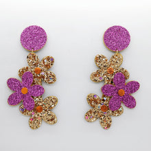 Charger l'image dans la galerie, Boucles d'oreilles en cuir •NENETTE• à paillettes