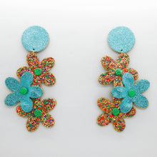 Charger l'image dans la galerie, Boucles d'oreilles en cuir •NENETTE• à paillettes