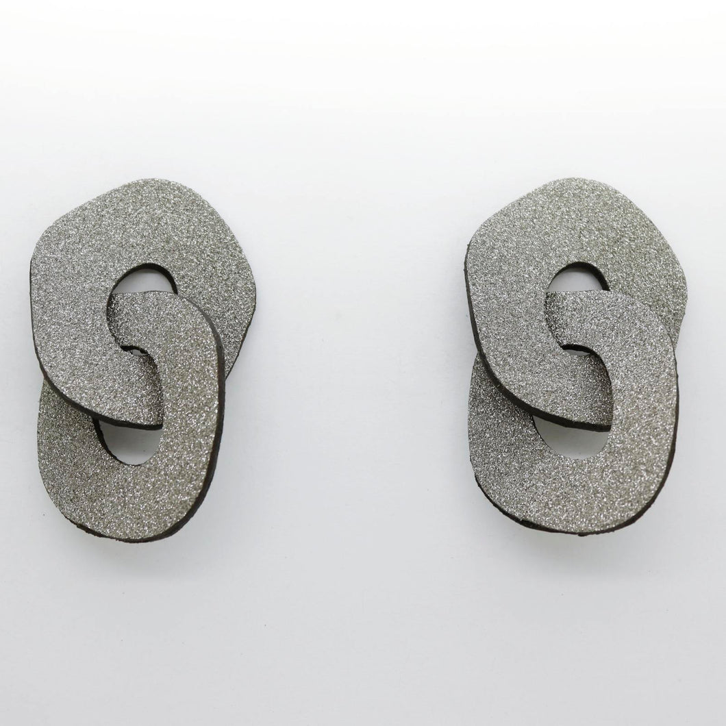 Boucles d'oreilles en cuir •DAGDA• à paillettes