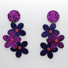 Charger l'image dans la galerie, Boucles d'oreilles en cuir •NENETTE• à paillettes