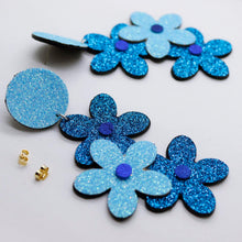 Charger l'image dans la galerie, Boucles d'oreilles en cuir •NENETTE• à paillettes