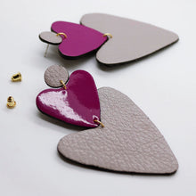Charger l'image dans la galerie, Boucles d'oreilles en cuir •BELLÄ• bicolores