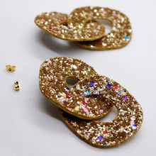 Charger l'image dans la galerie, Boucles d'oreilles en cuir •DAGDA• à paillettes