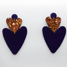 Charger l'image dans la galerie, Boucles d'oreilles en cuir •BELLÄ• violettes