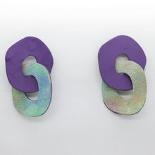 Charger l'image dans la galerie, Boucles d'oreilles en cuir •DAGDA• bicolores