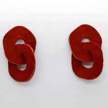 Charger l'image dans la galerie, Boucles d'oreilles en cuir •DAGDA• briques