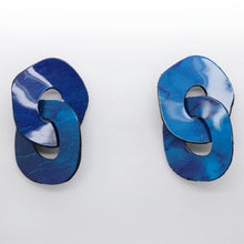 Charger l&#39;image dans la galerie, Boucles d&#39;oreilles en cuir •DAGDA• bleues