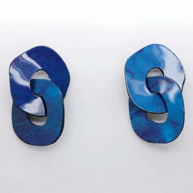 Boucles d'oreilles en cuir •DAGDA• bleues