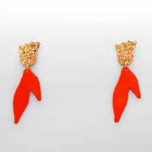 Charger l'image dans la galerie, Boucles d'oreilles en cuir •BIBA• oranges