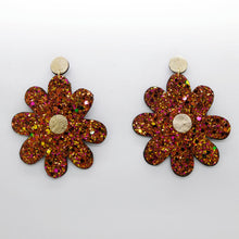 Charger l'image dans la galerie, Boucles d'oreilles en cuir •SAINTA• à paillettes