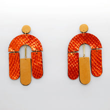 Charger l'image dans la galerie, Boucles d'oreilles en cuir •SOCA• oranges