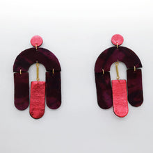 Charger l'image dans la galerie, Boucles d'oreilles en cuir •SOCA• violettes