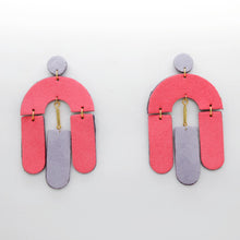 Charger l'image dans la galerie, Boucles d'oreilles en cuir •SOCA• roses