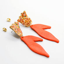 Charger l'image dans la galerie, Boucles d'oreilles en cuir •BIBA• oranges
