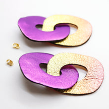 Charger l'image dans la galerie, Boucles d'oreilles en cuir •DAGDA• sunset