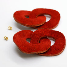 Charger l'image dans la galerie, Boucles d'oreilles en cuir •DAGDA• briques