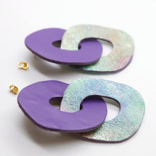 Charger l'image dans la galerie, Boucles d'oreilles en cuir •DAGDA• bicolores