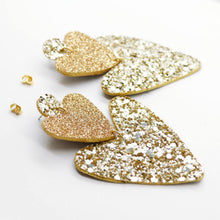 Charger l'image dans la galerie, Boucles d'oreilles en cuir •BELLÄ• à paillettes