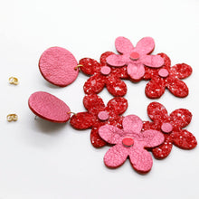 Charger l'image dans la galerie, Boucles d'oreilles en cuir •NENETTE• à paillettes