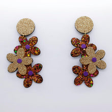 Charger l'image dans la galerie, Boucles d'oreilles en cuir •NENETTE• à paillettes