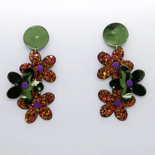 Charger l'image dans la galerie, Boucles d'oreilles en cuir •NENETTE• à paillettes