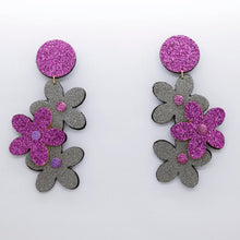 Charger l'image dans la galerie, Boucles d'oreilles en cuir •NENETTE• à paillettes
